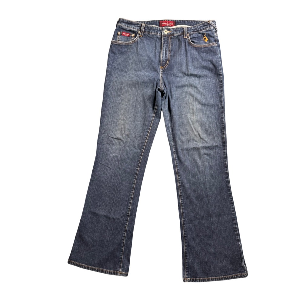 Baby Phat Jeans Womens 18 Y2K Baddie Bootcut‎ Gold Logo Streetwear - Picture 2 of 14